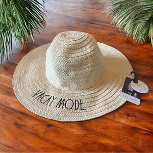 RAE DUNN “VACAY MODE” Wide Brim Straw Hat - UPF 50+ - NWT